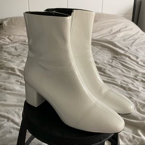 white ankle boots